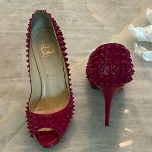 Christian Louboutin Fuchsia Spiked Heels